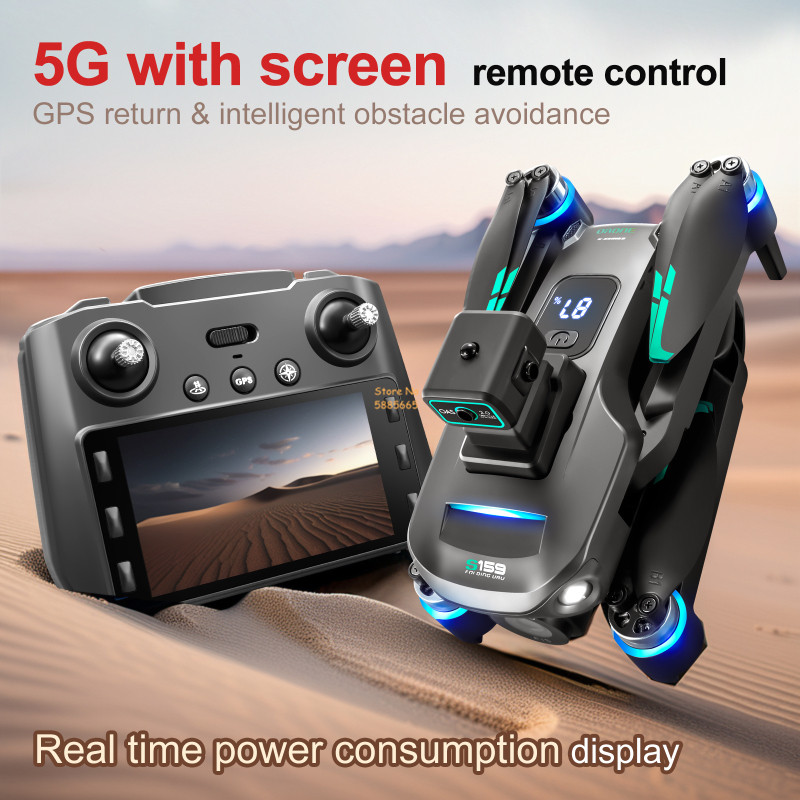 リモコン付きクワッドコプタードローン,障害物回避,LEDスク - Rc Helicopter Case のレビューと価格