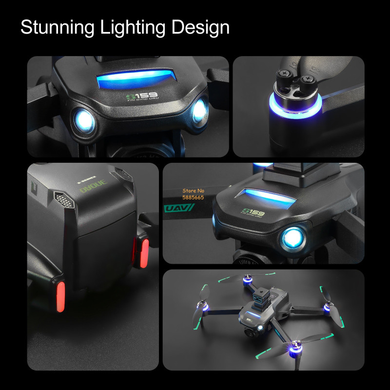 リモコン付きクワッドコプタードローン,障害物回避,LEDスク - Rc Helicopter Case のレビューと価格
